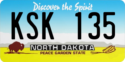 ND license plate KSK135