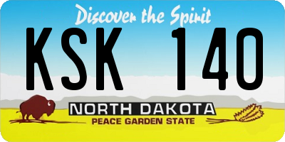 ND license plate KSK140