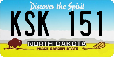 ND license plate KSK151