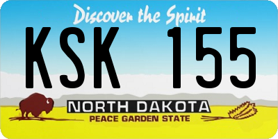 ND license plate KSK155