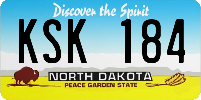 ND license plate KSK184