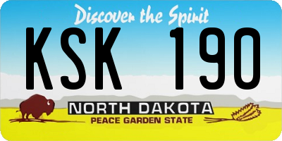 ND license plate KSK190