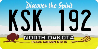 ND license plate KSK192