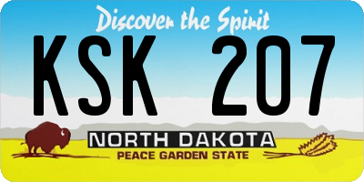 ND license plate KSK207