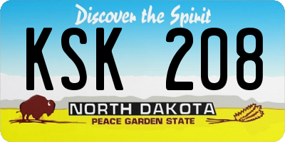 ND license plate KSK208