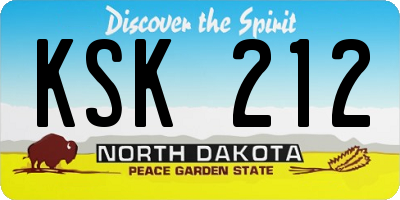 ND license plate KSK212