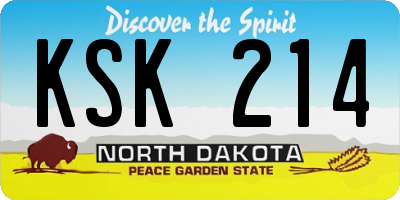ND license plate KSK214