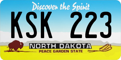 ND license plate KSK223