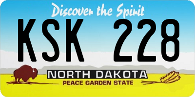 ND license plate KSK228