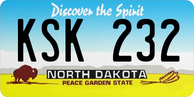 ND license plate KSK232