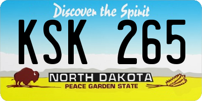 ND license plate KSK265