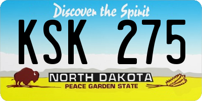 ND license plate KSK275