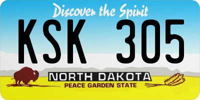 ND license plate KSK305