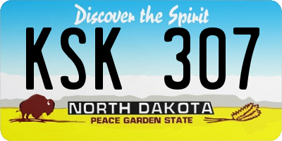 ND license plate KSK307