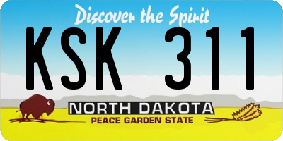 ND license plate KSK311