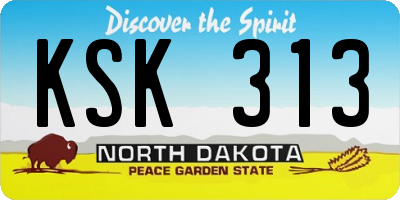 ND license plate KSK313