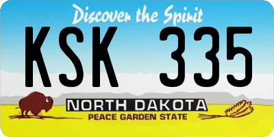 ND license plate KSK335