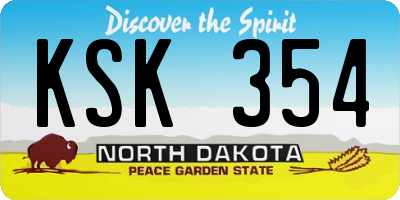 ND license plate KSK354