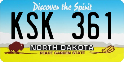 ND license plate KSK361