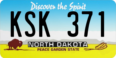 ND license plate KSK371