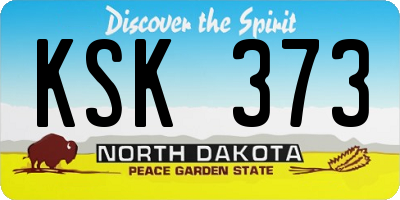 ND license plate KSK373