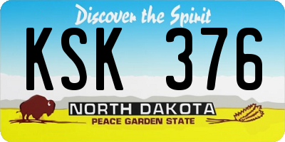 ND license plate KSK376