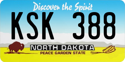 ND license plate KSK388