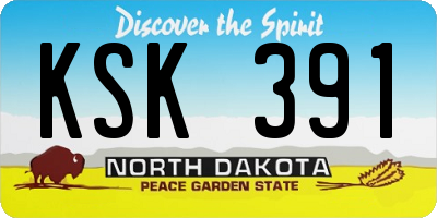 ND license plate KSK391