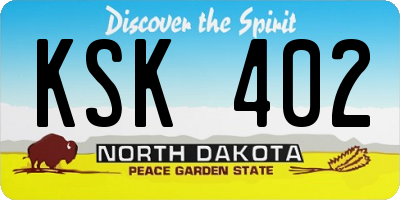 ND license plate KSK402