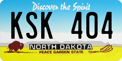 ND license plate KSK404