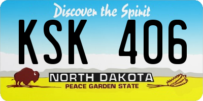 ND license plate KSK406