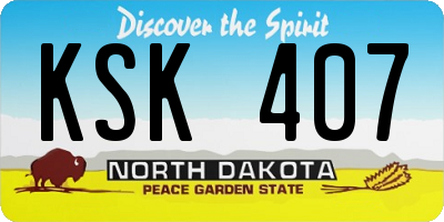 ND license plate KSK407