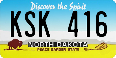 ND license plate KSK416