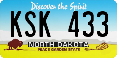 ND license plate KSK433