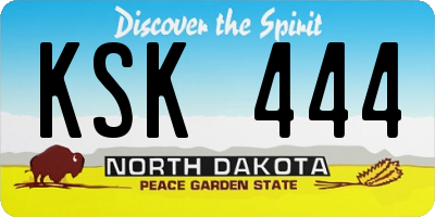 ND license plate KSK444