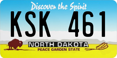 ND license plate KSK461