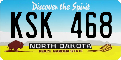 ND license plate KSK468