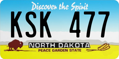 ND license plate KSK477