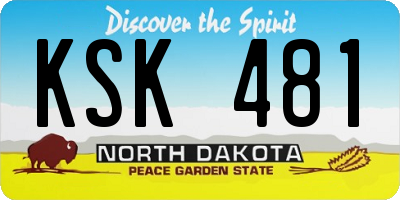 ND license plate KSK481