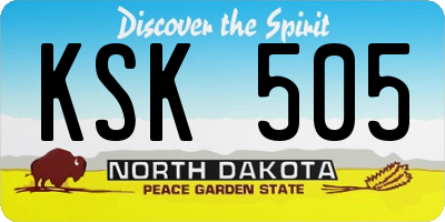 ND license plate KSK505