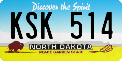 ND license plate KSK514