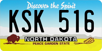ND license plate KSK516