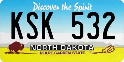 ND license plate KSK532