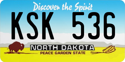 ND license plate KSK536