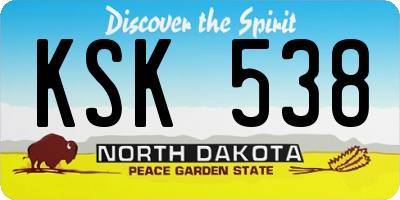 ND license plate KSK538