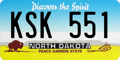 ND license plate KSK551