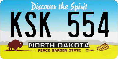 ND license plate KSK554