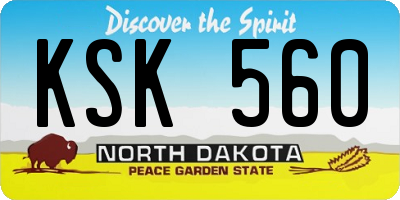 ND license plate KSK560