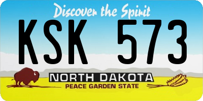 ND license plate KSK573