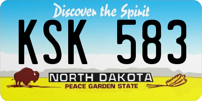 ND license plate KSK583
